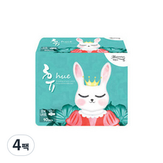 Hummings 寶貝妮 Hue兔子夜用衛生棉 翼型, 10片, 4包, 夜用
