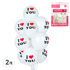 PARTYSHOW 派對裝飾氣球 I LOVE YOU 雙色 10入, 混合色, 2個
