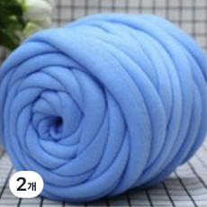 자이언트 빅얀 왕모찌 패브릭 얀 굵은 털실 1kg, 진블루, 2개