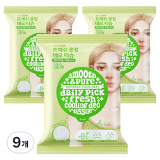 아리얼 스무스 앤 퓨어 프레쉬 쿨링 데오 티슈 20p, 9개, 116g