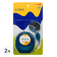 WEDENT 威登 牙線附隨身鏡 粗線款 綠色, 2個, 1個, 41m