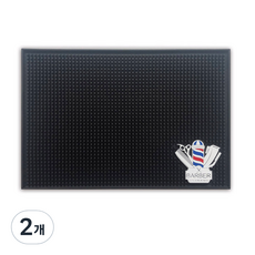 防滑理髮師中型地墊, 黑色, 2個