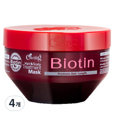Caring 헤어트리트먼트 비오틴 헤어팩 태국헤어팩 헤어마스크, 200ml, 4개