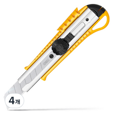 deLi 得力 大型自動鎖定多用途美工刀 E2044, 黃色, 4個