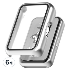 누아트 갤럭시핏 시리즈 풀커버 하드 케이스, 실버, 6개