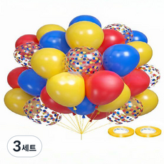 Mandeulhavy 五彩紙屑氣球組, 黃藍色, 3套