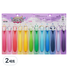 뷰카 트윙클 키즈 이지그립 초미세모 유아 칫솔 스텝2 세트, 혼합색상, 12개입, 2세트