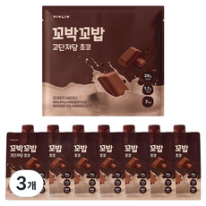 꼬박꼬밥 고단저당 단백질 쉐이크 초코맛 7p, 280g, 3개