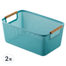 Lovelybee手提多功能浴室廚房收納箱, 2個, 天空藍