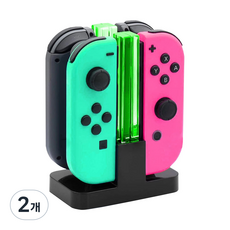 SPACE SHIELD 任天堂 Switch Switch OLED Joy-Con 相容 霓虹充電支架, 單一商品, 2個