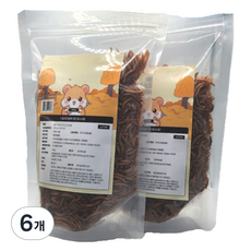 햄찌뀨 햄스터간식 건조밀웜, 160g, 6개