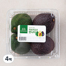 만나다 뉴질랜드 아보카도 생과 + 후숙과 4입, 800g, 4팩