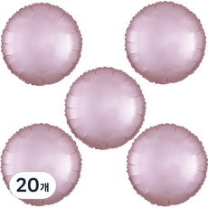 라운드 새틴럭스 은박 풍선 45cm, 파스텔 핑크, 20개