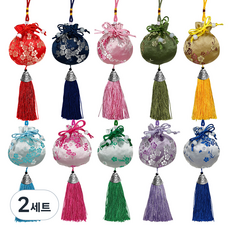 Lead home 傳統花紋迷你福袋 農曆新年壓歲錢紀念品束口袋 10件組, 紅色, 海軍藍, 粉紅色, 橄欖綠, 金色, 天空藍, 亮粉色, 綠色, 紫色, 藍色, 2套