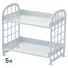 디어모모 화장품 정리함 2단 미니 선반, 그레이, 5개
