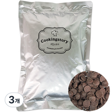 쿠킹스토리 커버춰 다크 초콜릿, 1kg, 3개