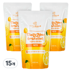 비타할로 데일리뉴 핸드워시 레몬향 리필, 450ml, 15개
