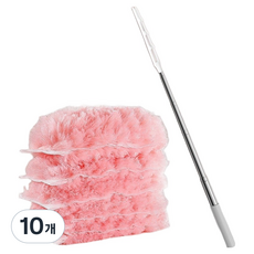 Oreum Days 雙面靜電除塵器, 02 粉紅色 中等長度 伸縮手柄, 10個