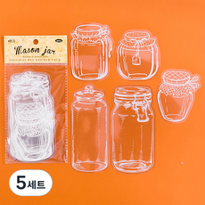 MaDaKkuMi 日記書籤 DIY 壓花 花朵書籤 護貝紙 5種 x 4p 套組 梅森瓶, 5套