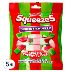 ACE M&T Squeeze 雞腿造型果凍 紅蘋果味與櫻桃味, 5個, 80g