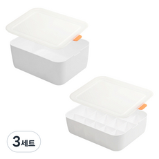 주앤지 속옷 양말 수납 정리함 서랍장 칸막이 칸칸이 정리 보관함 1칸 + 15칸 2종 세트, 화이트, 3세트