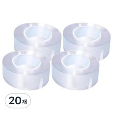 Clear-pick 超強力透明凝膠矽膠雙面膠帶 30mm x 5m, 20個, 透明