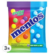 mentos 曼陀珠 8種口味水果和薄荷糖, 405g, 3個