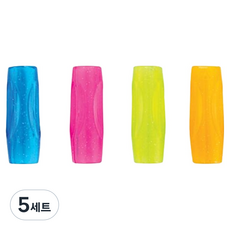 모닝글로리 소프트 연필그립 4종 세트, 블루, 핑크, 옐로우, 오렌지, 5세트