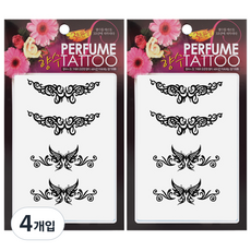 香氛紋身貼紙, 黑色, 4入