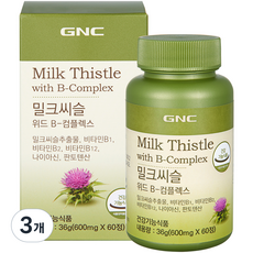 GNC 밀크씨슬 위드 B 컴플렉스 36g, 60정, 3개