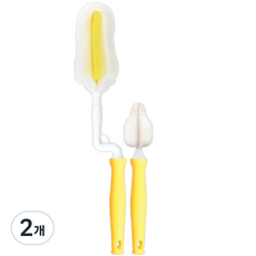 하이비 회전형 필터폼 보틀 브러쉬, 2개, 옐로우