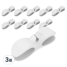 PICKYPICKS 黏貼式電線架 10個, 白色, 3組