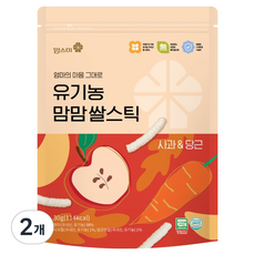 맘스미 유기농 맘맘 쌀스틱, 사과 당근, 30g, 2개