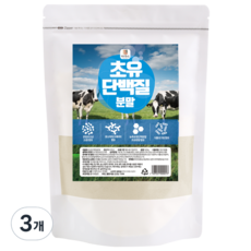 건강중심 초유 단백질 분말, 3개, 500g