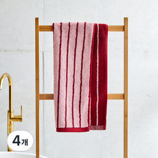 Modern House 舒適條紋洗臉毛巾 40*80cm, 紅色的, 4個