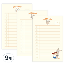 플라잉웨일즈 짱구는 못말려 메모패드 80 x 120 mm, 행복한토끼, 80매, 9개