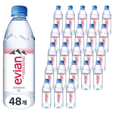 에비앙 천연광천수 생수, 500ml, 48개