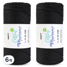 니뜨 뉴 코튼 마크라메실 150g, 6개, 27블랙
