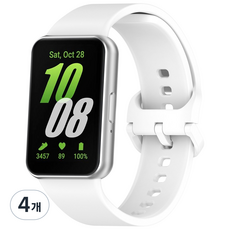 루아러블 갤럭시 핏3 실리콘 스포츠 밴드 스트랩, 화이트, 4개