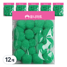 유니아트 1000 퐁퐁 30mm, 초록, 12개