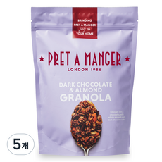 PRET Pret A Manger 黑巧克力杏仁格蘭諾拉麥片, 5個, 400g