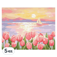 플레이어바웃 DIY 명화 유화 그림그리기 세트 40 x 50 cm, 선셋 블로썸, 5세트