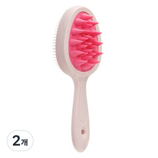 도도리치 투인원 두피 마사지 엉킨머리 헤어 브러쉬, 2개, 핑크