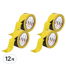 엠파이어 경고 안전 가드 사선테이프 48mm x 18m, 노랑검정, 12개