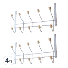 白色木質球門掛勾 10勾, 白色, 4個