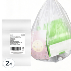 하비티 배접 분리수거 쓰레기 비닐봉투 롤형 포장 200매, 80L, 2개