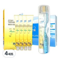 애터미 여행용 칫솔세트 + 치약 50g x 4p, 4세트