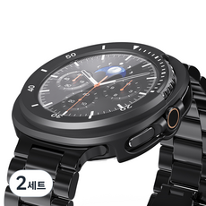 칸탐 갤럭시워치8 클래식 풀커버 베젤 케이스, 블랙화이트, 2세트