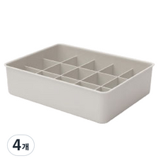 Olive E特級格子多功能收納盒 15格, 4個, 灰色
