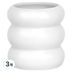 데미무드 마카롱 세라믹 다용도 브러쉬 꽂이, 3개, 화이트 유광